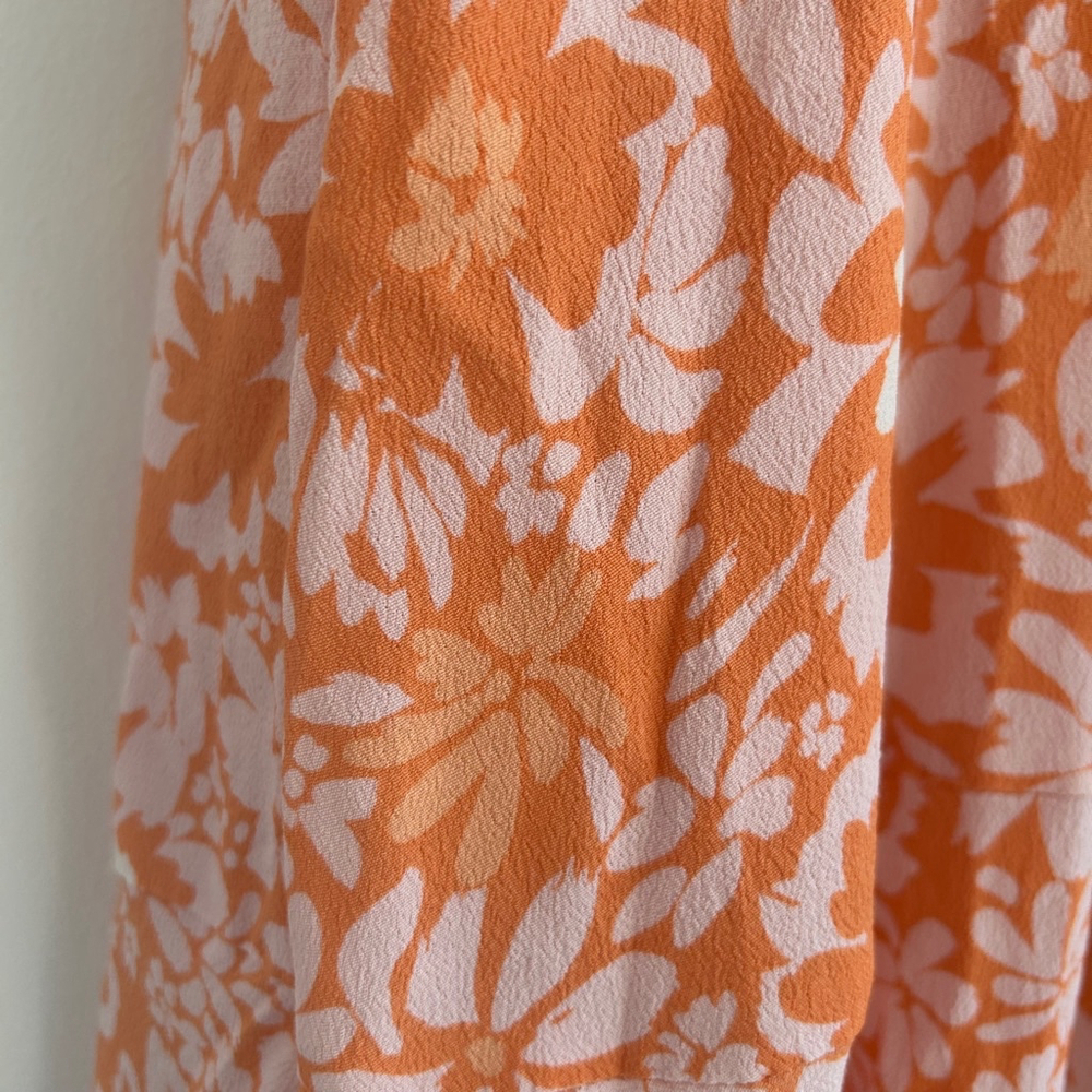 MINKPINK Aurora Marli Midi Dress Size Medium Floral Wrap A-Line - Picture 14 of 16